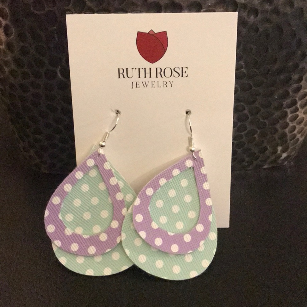 Polka dot tear drop earrings